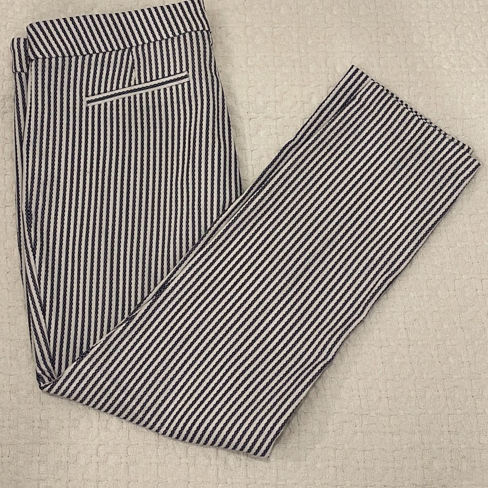 Rachel Zoe super stretchy crop pants 👖, size 10, in navy & white stripe